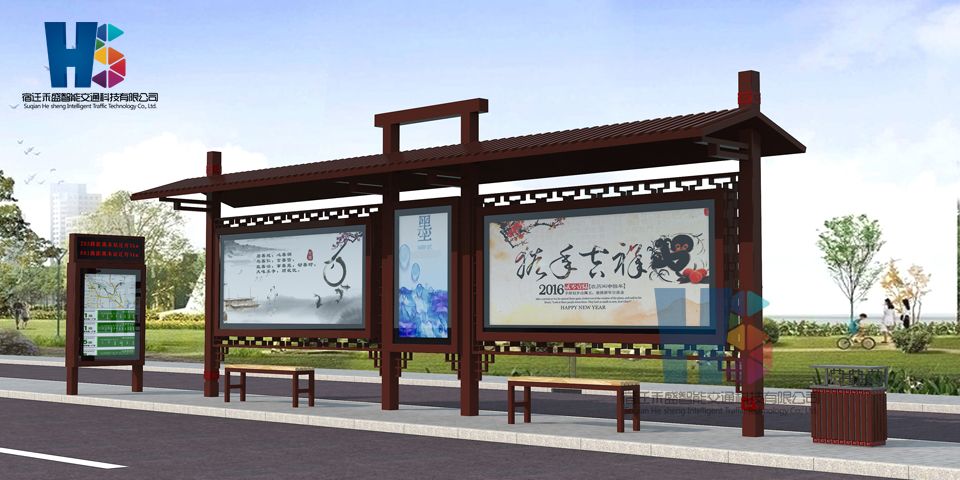 仿古候车亭“扮靓”浙江省嘉善县